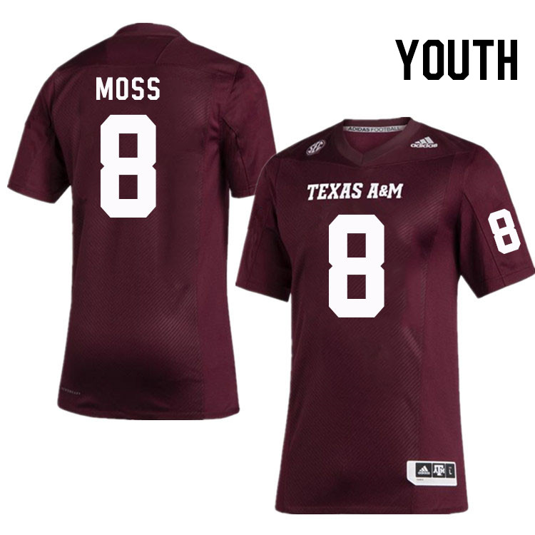 Youth #8 Le'Veon Moss Texas A&M Aggies College Football Jerseys Stitched Sale-Maroon - Click Image to Close
